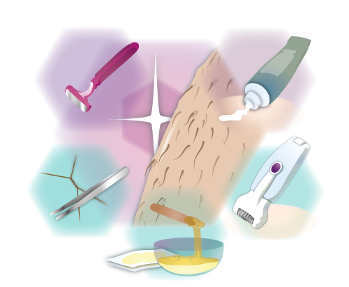 Haarentfefnungsmethoden Grafik Illustration