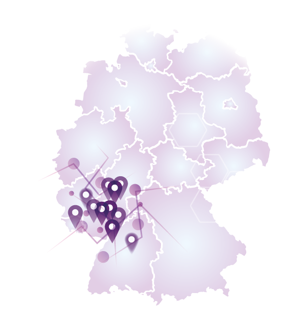 Illustration Deutschlandkarte mit Standorten
