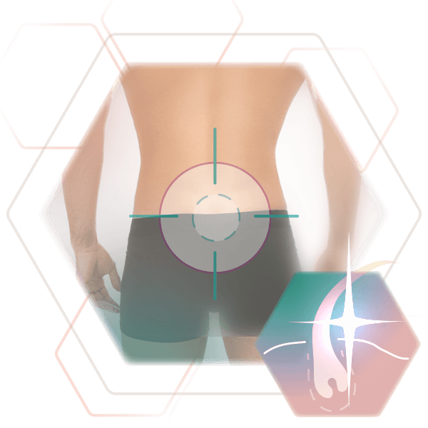 Wabe Grafik Steißbein Mann