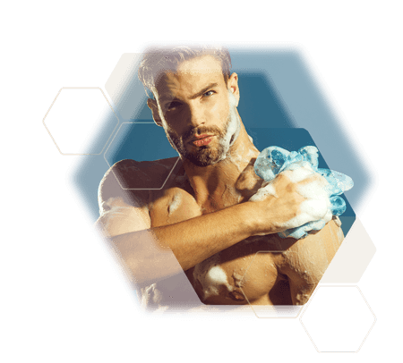 Mann Hygiene Waschen Foto